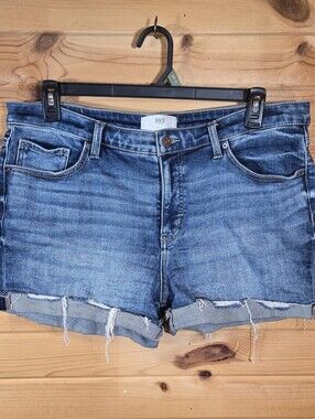 BKE Women's Denim Shorts Blue High Rise Cut-Off Daisy Duke Grunge Size 32